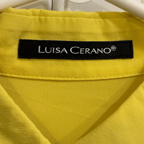 Luisa Cerano Yellow Silk Button-Up Blouse - Picture 4 of 10
